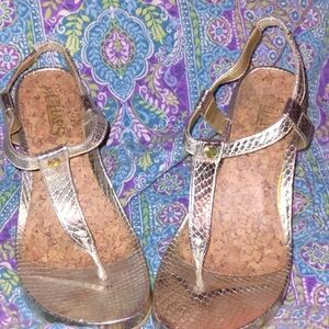 Chaps Metallic Silver Sandals